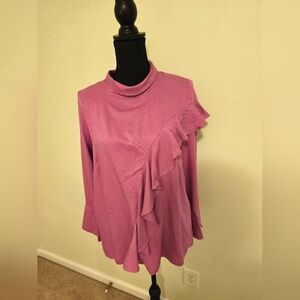 Closet London Violet Pink Ruffle Blouse - Sz US 10